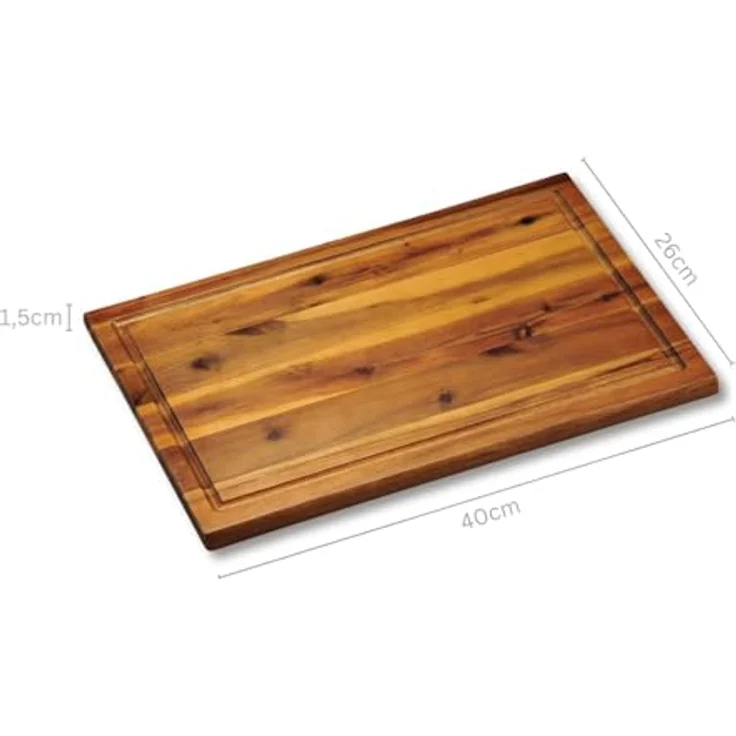 Kesper Schneidbrett, Akazie, braun, 40 x 26 x 1.5 cm – Bild 3