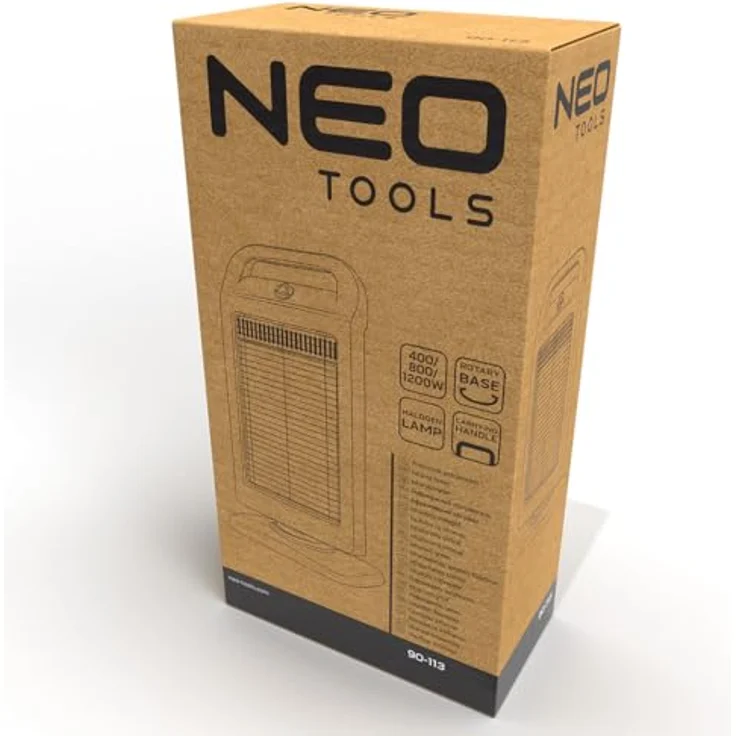 NEO TOOLS Infrarot Standheizstrahler, Heizer Heizstrahler Halogen Heizung Beheizung Infrarotheizer 3 Heizstufen, für Betrieb im Büro, Wohnzimmer, Schlafzimmer (90-113) – Bild 5