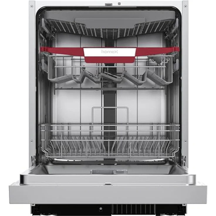 homeX DWSI601444C Geschirrspüler 60 cm, teilintegrierbare Spülmaschine für 14 Maßgedecke, 7 Programme, AquaStop, 44 dB, Edelstahl-Innenraum – Bild 11