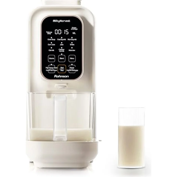 Rohnson Milky Harvest, Pflanzliche Nussmilchmaschine mit 2000 W, 5 starken Klingen, Selbstreinigung, Timer 2–12h, für Smoothies, Säfte und Porridge – Bild 1