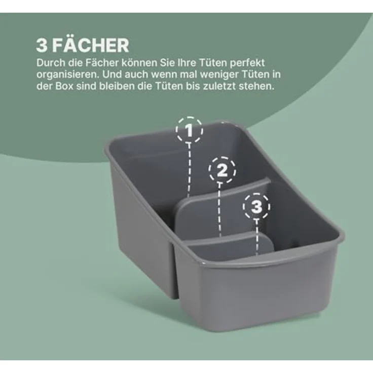Pro Home Küchen Organizer mit 3 Fächern ( 2er Pack ) - Kunststoff Aufbewahrungsbox, weiß - Hergestellt in der EU, optimale Organisation, vielseitig, platzsparendes & stilvolles Design – Bild 4