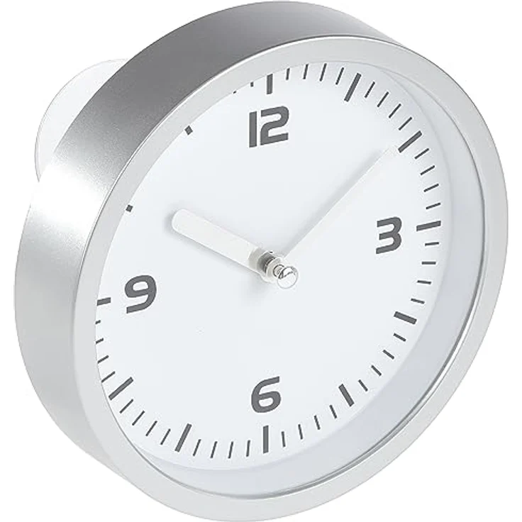 TFA Dostmann Badezimmeruhr, Quarzuhr, feuchtigkeitsabweisend, 4 große Saugnäpfe - Befestigung, weiß, 60.3012, L 163 x B 52 (94) x H 163 mm – Bild 4