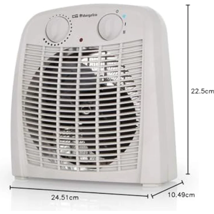 Orbegozo FH 7000 Bad-Heizung, 2000 W Leistung mit zwei Hitzestufen und Ventilatorfunktion für kalte Luft, kompaktes Design mit Tragegriff – Bild 2