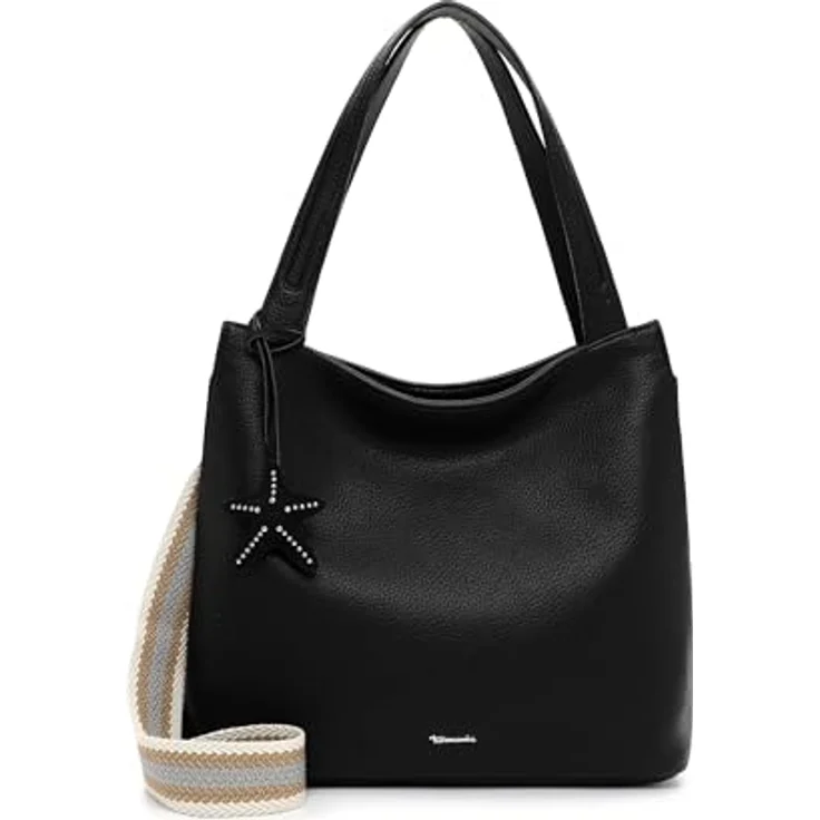 Tamaris TAS Kea Shopper Tasche, 37 cm, Schwarz, aus robustem Polyurethan mit verstellbarem Umhängeriemen und Raumaufteilern – Bild 1