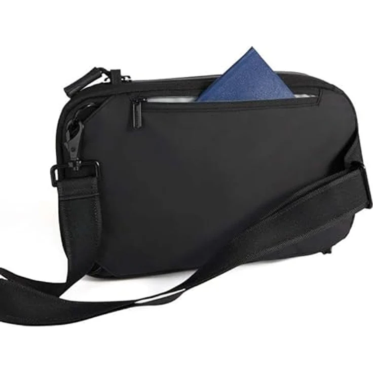 XD Design Urban Handtasche, Schwarz, aus robustem Polyurethan mit verstellbarem Umhängeriemen und vielseitigen Fächern – Bild 7