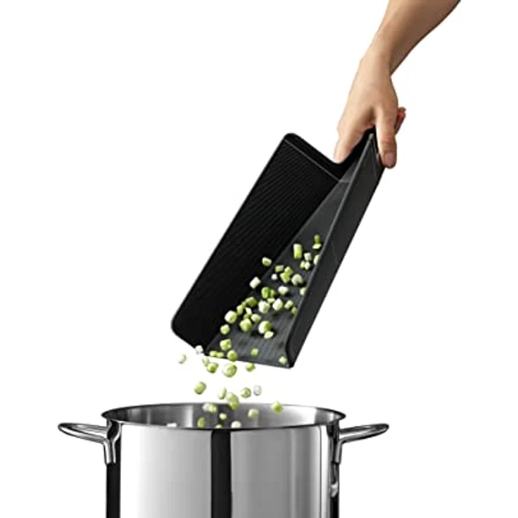 Joseph Joseph Chop2Pot Plus faltbares Schneidebrett mit Griff (groß) - Schwarz – Bild 3