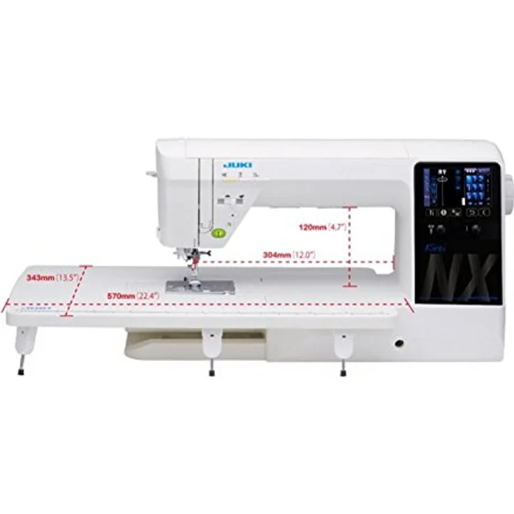 Juki HZL NX7 Kirei Computer Nähmaschine, 351 Stickmuster, 20 Knopflöcher, 4 Nähalphabete, blau – Bild 3