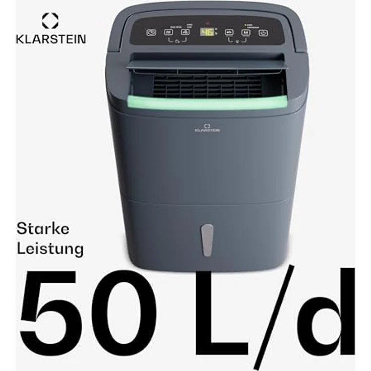 Klarstein Luftentfeuchter Elektrisch bis 55m2, Smart Luftentfeuchter für Wohnung, Bad & Keller, Luft-Entfeuchter Leise, Elektrischer Dehumidifier mit WLAN IoT App, Bautrockner mit 50 L Kapazität – Bild 3