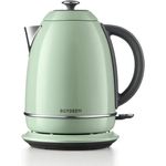 Buydeem K640 Elektrischer Wasserkocher, 1,7 Liter, 2400 Watt, Edelstahl, Farbe Cozy Greenish
