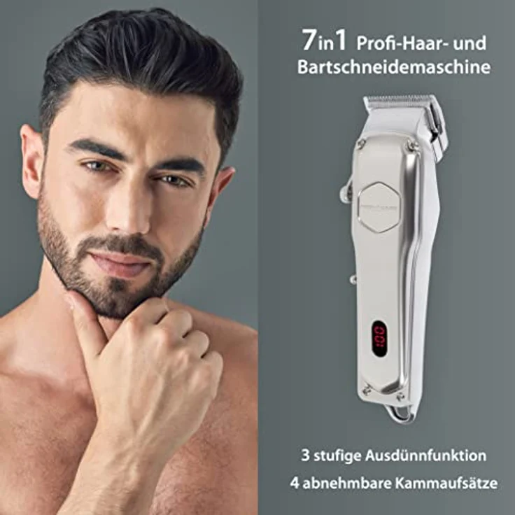 ProfiCare® Haarschneidemaschine u. Bartschneider Herren, Haarschneidemaschine Profi mit 4 abnehmbaren Kammaufsätzen u. 3-stufiger Ausdünnfunktion, Rasierer mit Direct Drive-Funktion - PC-HSM/R 3100 – Bild 2