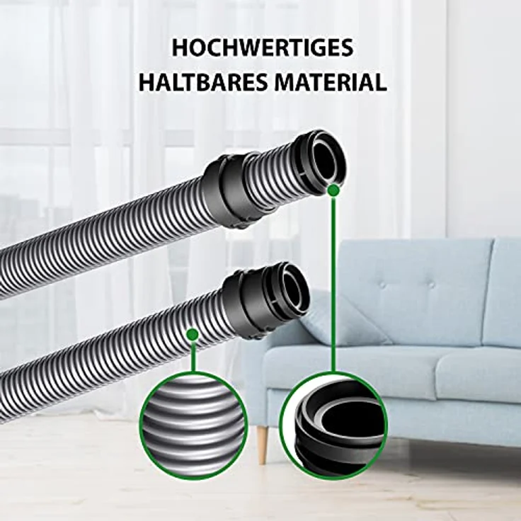 VIOKS Staubsaugerschlauch 1,6 m, Ersatz für Miele 7736191 Classic C1, flexibles und langlebiges Saugschlauch-Zubehör für 35mm Bodensauger – Bild 4