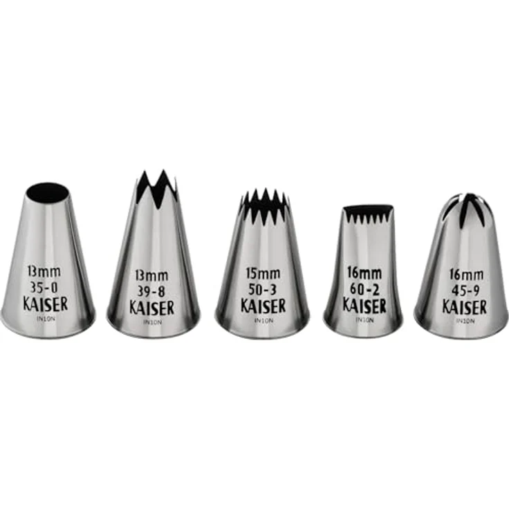 Kaiser Spritzbeutel Set 7-teilig, wiederverwendbarer Spritzbeutel groß mit Tüllen, Adapter, 5 Spritztüllen, kochfest, Schneidehilfslinie – Bild 6