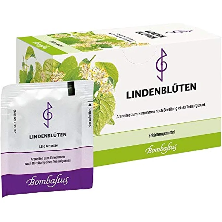 Bombastus Lindenblütentee, Filterbeutel 20x1,8 g zur Linderung von Atemwegserkrankungen bei Erkältung
