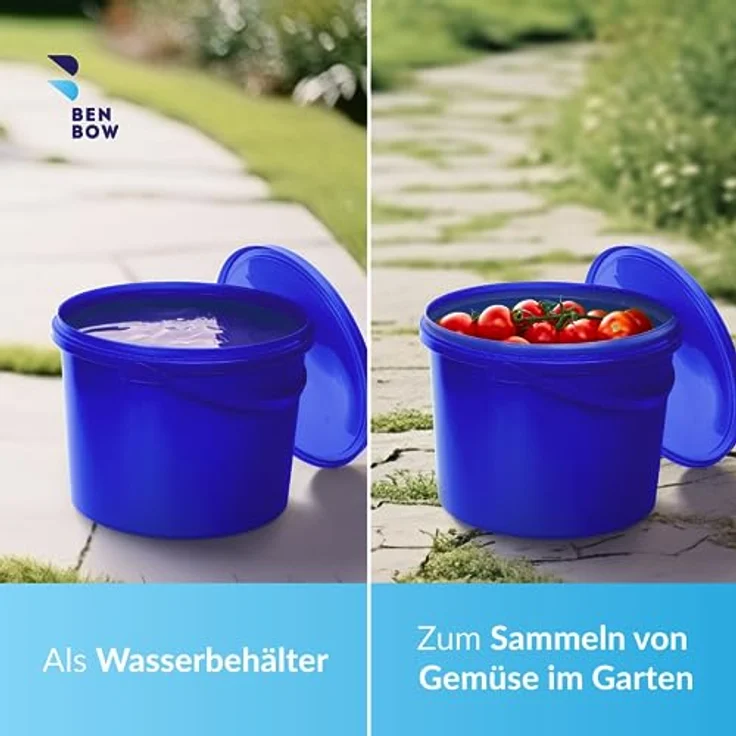 Benbow Eimer mit Deckel mit Griff 10L Anzahl: 10 Stk., Blau BSR-, Luftdicht, Lebensmittelecht, BRC-, auslaufsicher – Bild 5