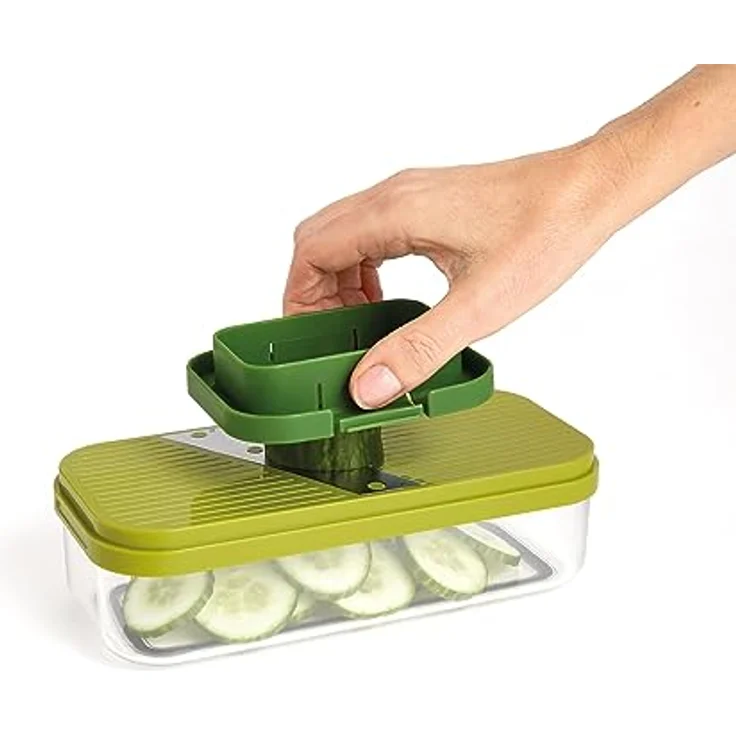 Joseph Joseph Multi-Prep Compact 4-in-1 Multifunktionsset, Gemüsehobel, Zwiebelschneider, Pommesschneider, Käsereibe, Madonline, Julienne-Schneider mit Behälter – Bild 5