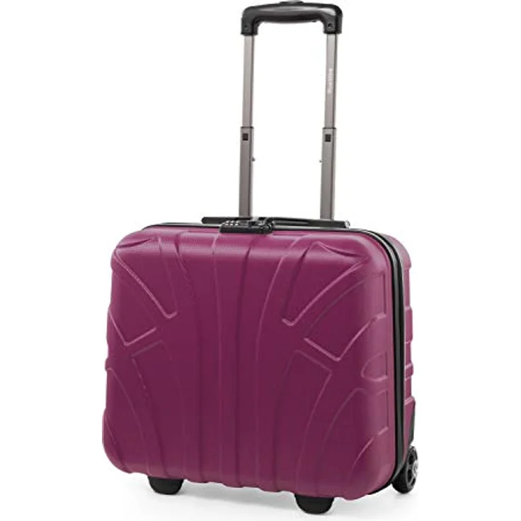 SUITLINE Pilotentrolley Hartschale, Business Trolley, Kabinengepäck, Handgepäck Trolley, Pilotenkoffer, Bordcase, Bordgepäck, TSA, ABS, 4 Rollen, Magenta  Silber – Bild 2