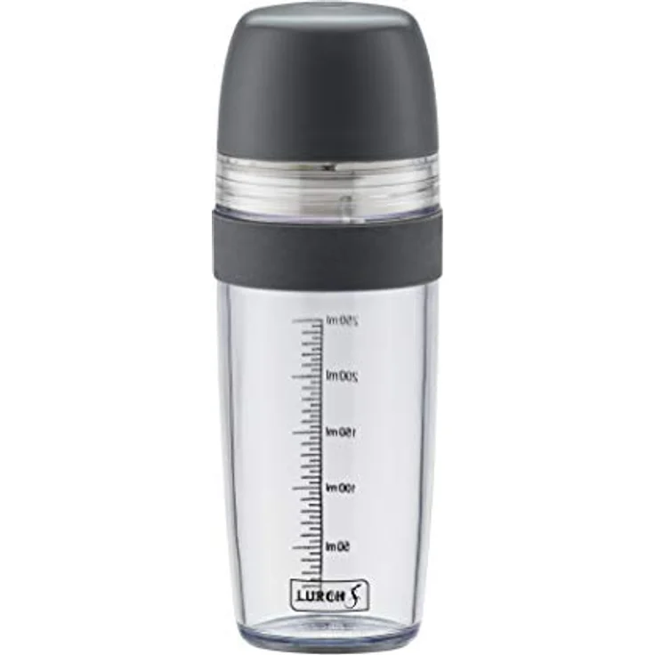 Lurch 10023 Dressing- und Teigshaker mit Zitruspresse und Mixer aus Kunststoff, Schwarz - klumpfreie Zubereitung, 250 ml Skala, große Ausgießöffnung – Bild 1