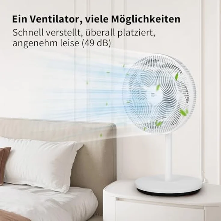 aeco AirX-Flow 100, 2-in-1 Stand- & Tischventilator mit 3 Geschwindigkeitsstufen, höhenverstellbar (70–116 cm), 85° Oszillation, 55W, 7-Blatt Lüfter für optimale Luftzirkulation – Bild 5