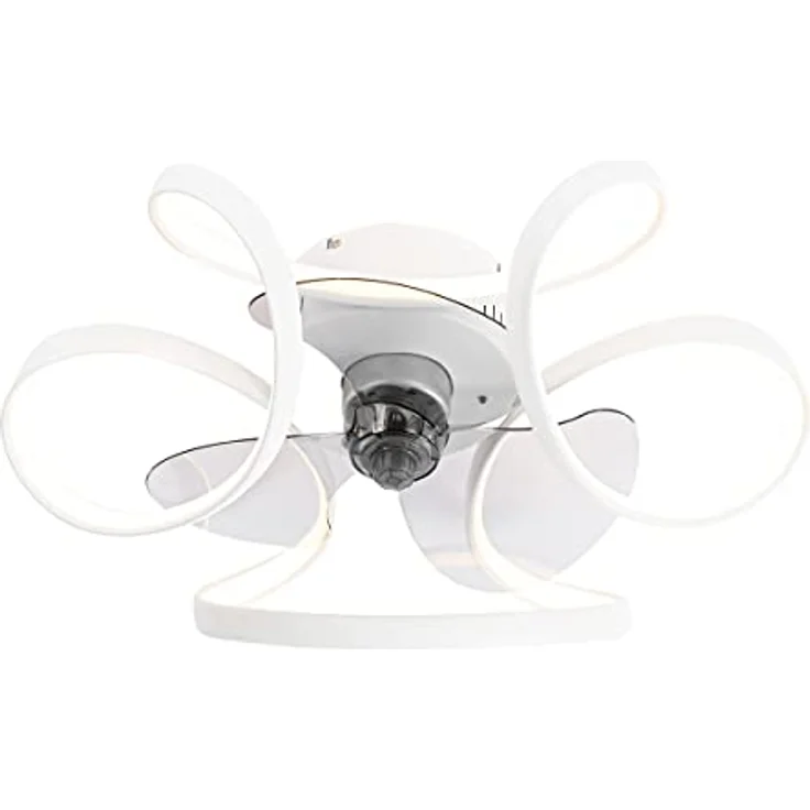 QAZQA Deckenventilator Mandy, weiß, 55 cm, inkl. dimmbarer LED-Beleuchtung und Fernbedienung – Bild 4