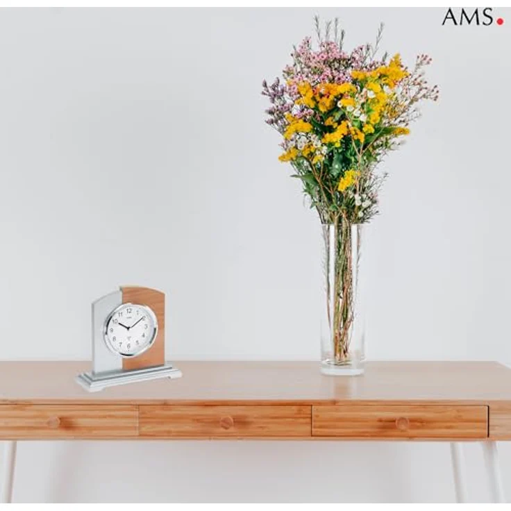 AMS Funktischuhr F5146, elegante Tischuhr Made in Germany, geschmackvolles Design für jeden Wohnraum – Bild 6