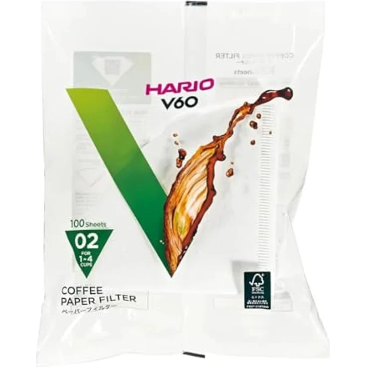 Hario Kaffeefilter für V60 02 Handkaffeefilter weiß 100 Stück – Bild 2