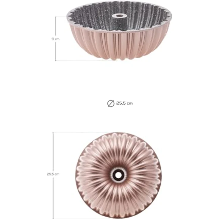 KARACA Karaca Cake Pro Sliced Rosegold, Aluminiumguss Kuchenform 25,5 cm, Rund, Antihaftbeschichtet, Handwäsche – Bild 4