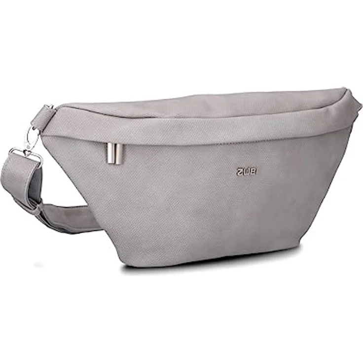 Zwei Mademoiselle.M MH80, Umhängetasche im sportlichen Design, grau, mit abnehmbaren und verstellbarem Schultergurt – Bild 1