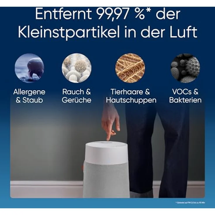 Blueair Blue Pure 511i Max Air purifier, HEPASilent Luftwäscher für kleine Räume, Schlafzimmer, Haus, reinigt 86 m² in 1h – Bild 4