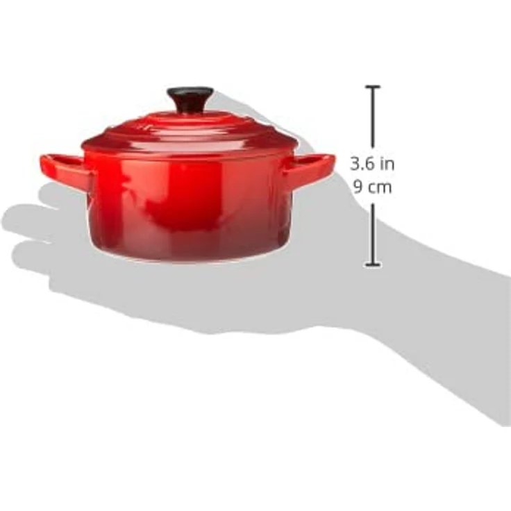 LE CREUSET 79212100600100 Mini-Cocotte-Bräter-Set, 4-teilig, Rund, Je 200 ml, 10 x 5 cm, Steinzeug, Kirschrot – Bild 3