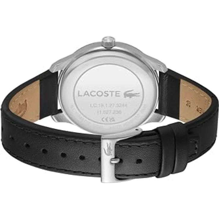 Lacoste Quarzuhr LISBON 2011372, Herrenuhr mit schwarzem Lederarmband – Bild 4