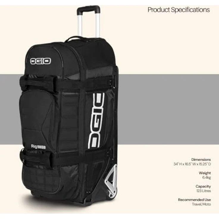 Ogio Rig 9800, 2-Rollen Reisetasche 86 cm, Schwarz, mit 125 l Stauraum und robustem Polyester-Material – Bild 8