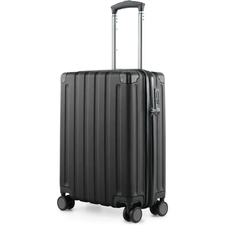 Hauptstadtkoffer Q-Damm - Handgepäck 54x37x21, TSA, 4 Rollen, Reisekoffer, Hartschalenkoffer, Rollkoffer, Handgepäckkoffer, Bordgepäck Koffer, Schwarz – Bild 1