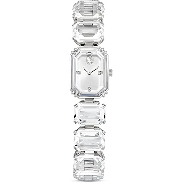 Swarovski Uhr, Silberne Damenuhr mit Edelstahlarmband und Strahlenden Swarovski Kristallen – Bild 1