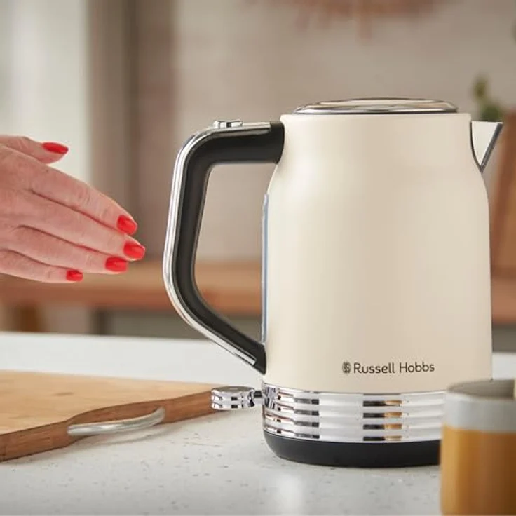 Russell Hobbs Hanley Retro Jasmine, Wasserkocher 1,7L, 2400W, Edelstahl, Vintage Design, Perfect Pour Ausgusstülle, 360° Sockel mit Kabelaufbewahrung – Bild 5