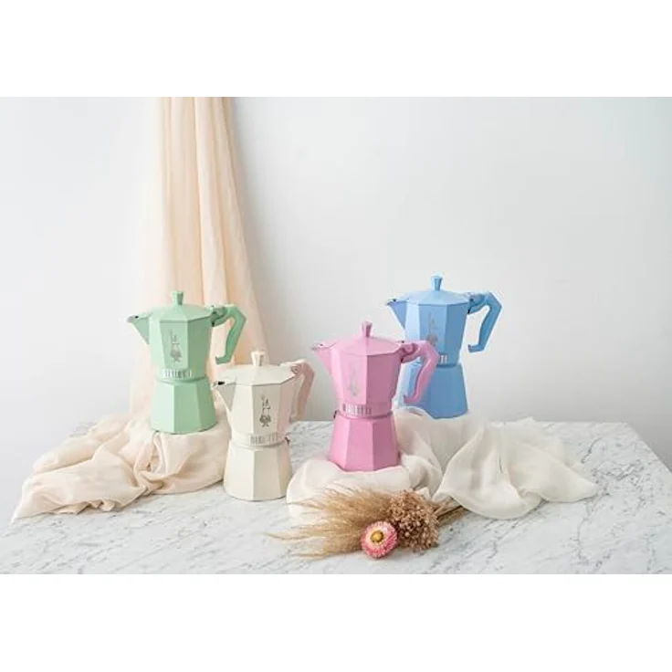 BIALETTI MOKA EXCLUSIVE, Espressokocher aus Aluminium für 3 Tassen, blau, geeignet für Gas- und Glaskeramik-Küchen – Bild 4