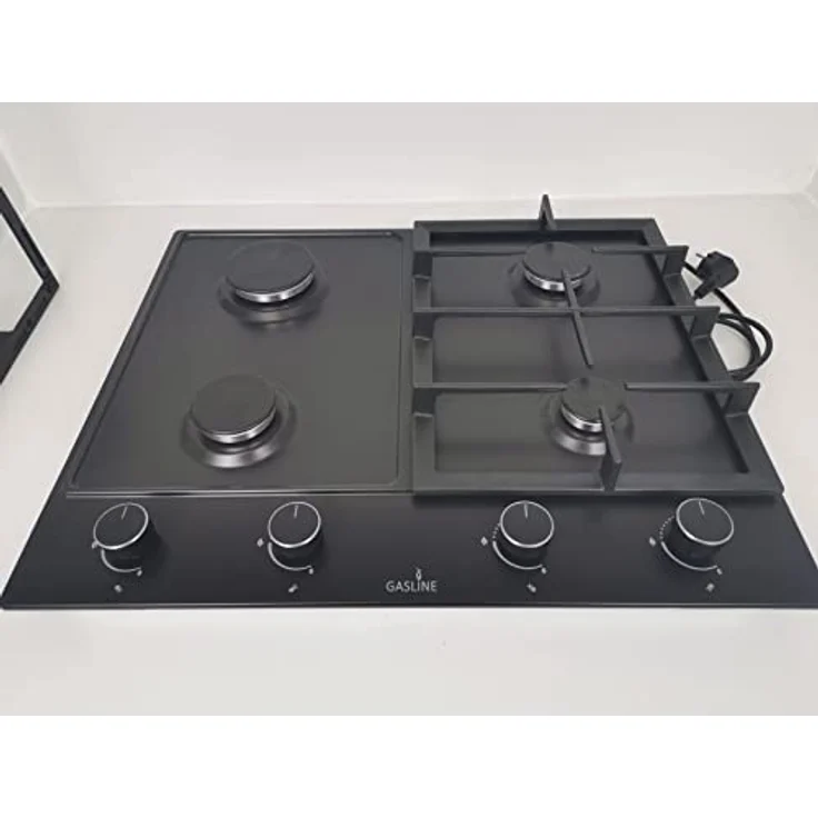 Gasline Einbau Gaskochfeld,4 flammig, Gasherd, GAG60INB Schwarz Matt, Sabaf-Brenner, Erdgas/Propangas, Elektrische 1-Handzündung, Thermoelektrische Zündsicherung – Bild 4