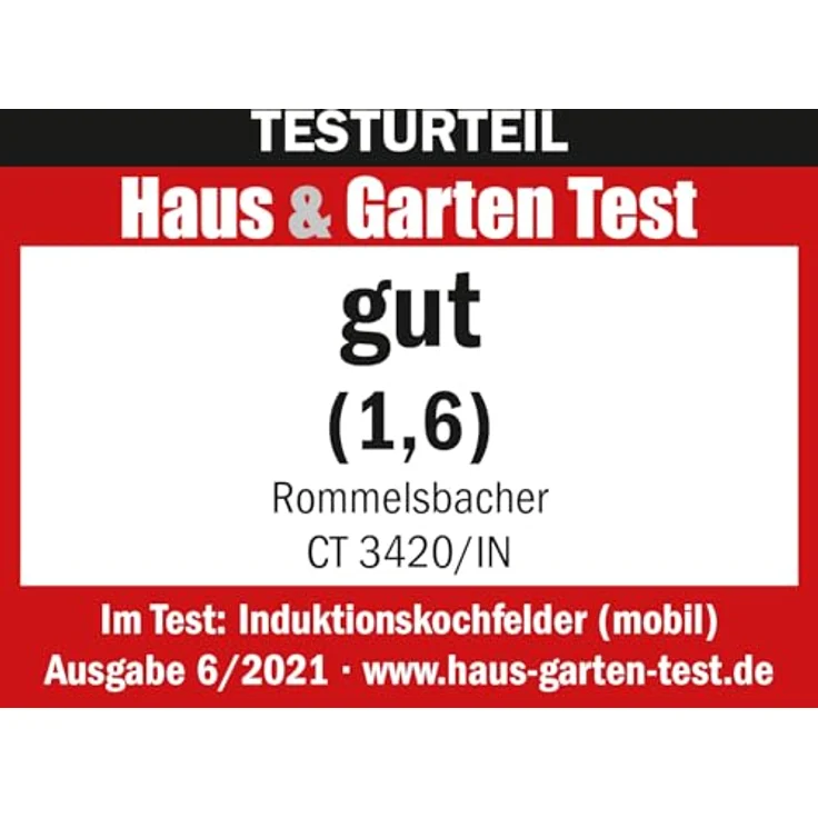 Rommelsbacher CT 3420IN, Kochplatte, Induktion, Anzahl Kochstellen 2, Breite 56 cm, 10 Leistungsstufen, Slider Touch Steuerung, Topferkennung, Restwärmeanzeige, Kontrolllampe, schwarz – Bild 6