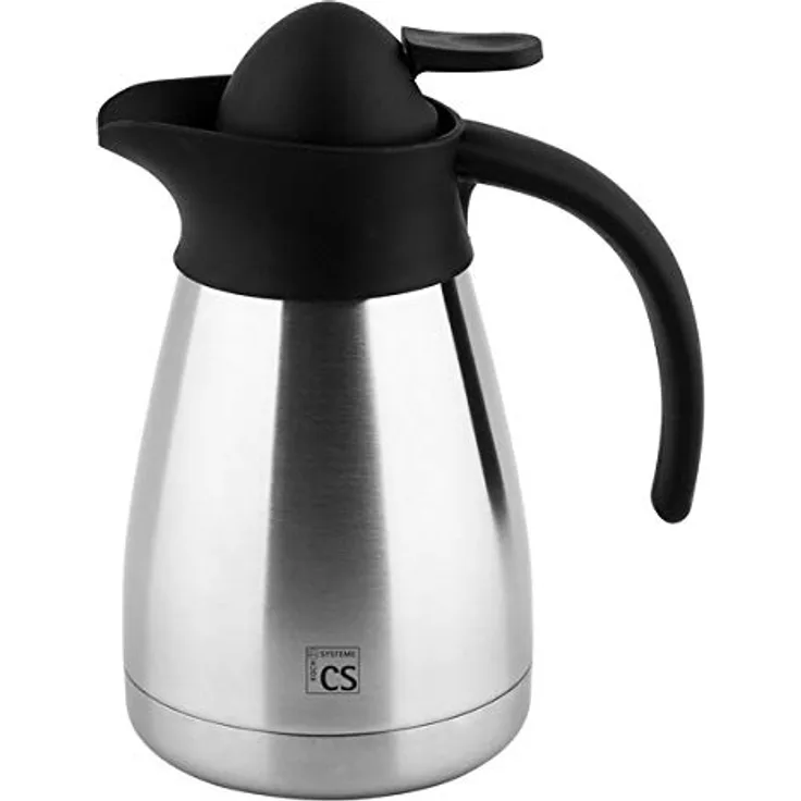 CARL SCHMIDT SOHN Isolierkanne Cottbus, 0,5 l, doppelwandig, Einhandbedienung, Silber