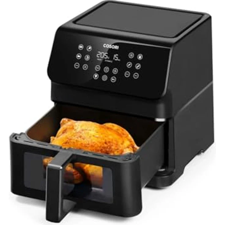 Cosori Heißluftfritteuse Premium II Chef Edition, 6.2 Liter, 1700,00 W, 360° Luftzirkulation, 12-in-1-Kochfunktionen, spülmaschinengeeignet in Schwarz – Bild 3