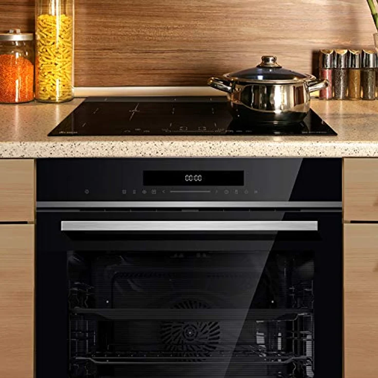 Autarkes Herdset: 60cm Einbaubackofen EB8019EDP + 59cm Induktionskochfeld IH85904FZ | Pyrolyse | Pizzafunktion | Grill | Umluft | Heißluft | Teleskopauszüge | Automatik-Timer | SET8019IH594FZ - Preisvergleich – Bild 2