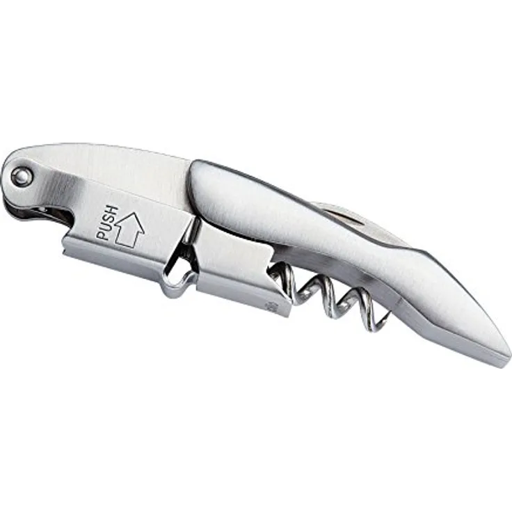 Cilio Legno Kellnerkorkenzieher, Edelstahl, Silber, 6 x 2,9 x 12,9 cm