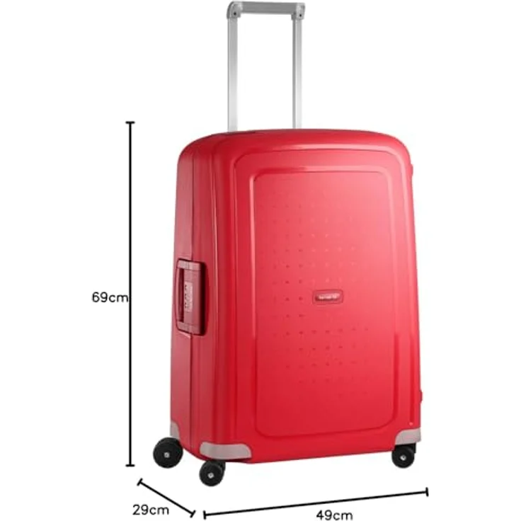 Samsonite S'Cure Koffer, Rot, 79 l, M - Leichtes Polypropylen-Material, Dreipunkt-Verschluss, Made in Europe – Bild 8