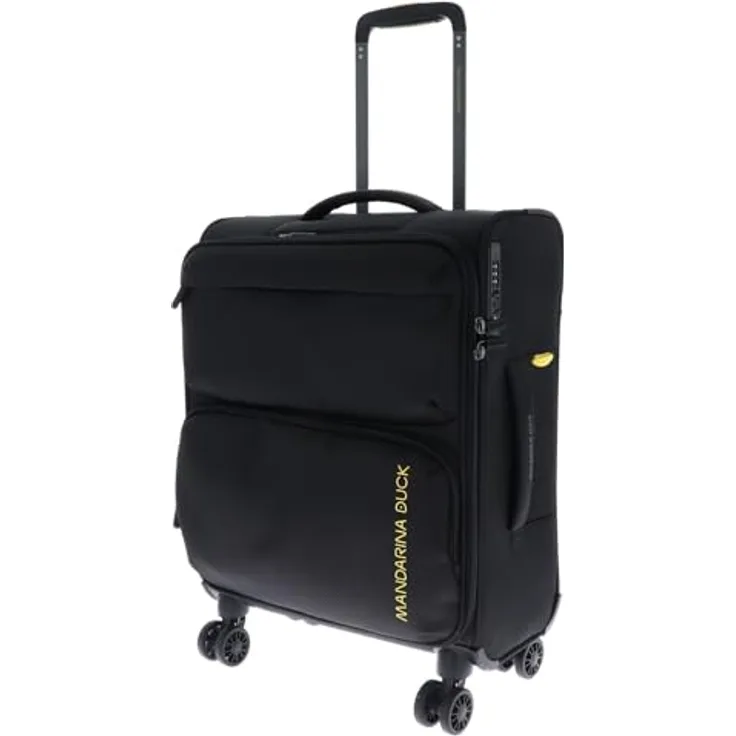 Mandarina Duck Zephyr Trolley Cabin, Koffer mit 3D-Effekt und TSA-Schloss, schwarz