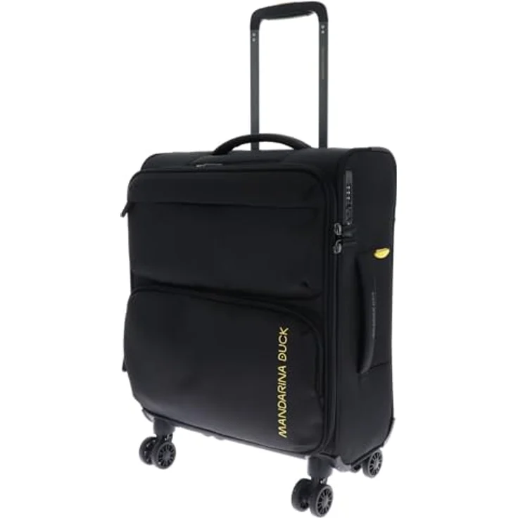 Mandarina Duck Zephyr Trolley Cabin, Koffer mit 3D-Effekt und TSA-Schloss, schwarz – Bild 1