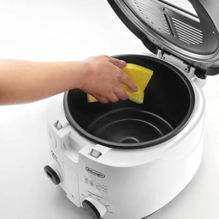 De'Longhi FS3053 WS Fritteuse, 1700W, mit Öl, 2L, Kontrollleuchte, Abschaltautomatik, wärmeisoliertes Gehäuse, Anti-Rutsch-Füße, Timer, grau – Bild 4