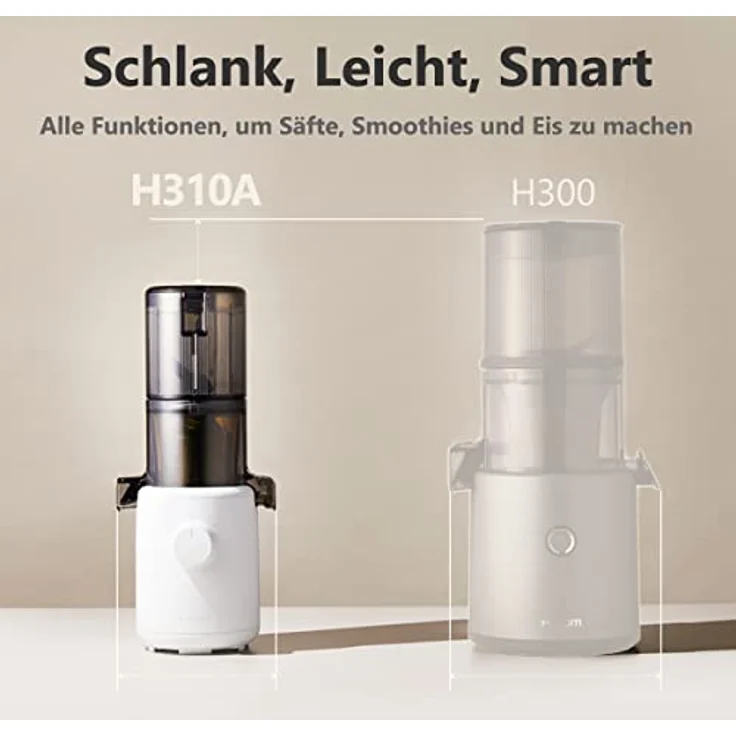 HUROM | Slow Juicer | Entsafter Gemüse und Obst | H310A | Elektrische Kaltpresse | Ruhiger Motor | Leicht zu Reinigen | 220ml | 100 Watt | BPA Frei |Schlankes Design | Lavendel – Bild 2