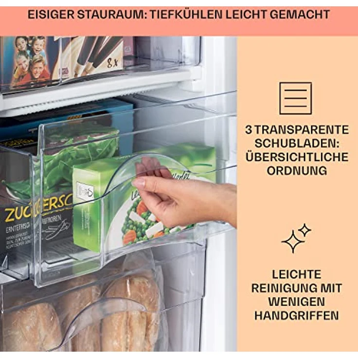 Klarstein Mini Gefrierschrank 64L, Freistehend, leise, mit Eiswürfelform und Eisschaber, effizient und kompakt – Bild 3