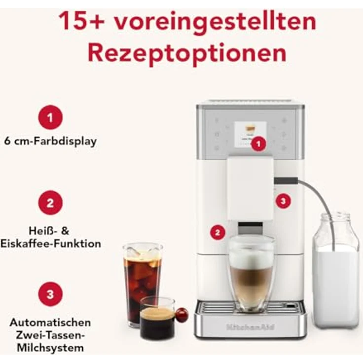 KitchenAid Kaffeevollautomat 5KES8453EPL, QuietGrind-System für leise Zubereitung, Iced Coffee-Funktion – Bild 7
