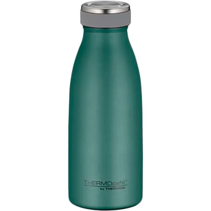 THERMOcafé by THERMOS TC BOTTLE, Isolierflasche 0,35l in moss green mat, kohlensäurefest, 12h heiß, 24h kalt, auslaufsicher, Edelstahl für Schule, Unterwegs & Büro – Bild 1
