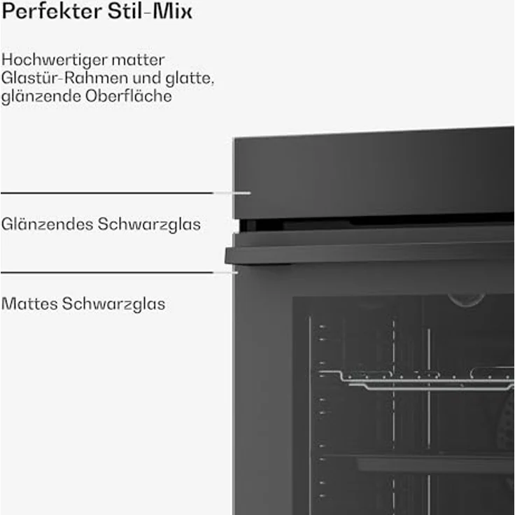 Klarstein Velaire Einbaubackofen 90 cm, 127L, 16 Betriebsmodi, Energieeffizienz A, Digitalsteuerung, Timer, Kindersicherung, Leicht zu Reinigen – Bild 5
